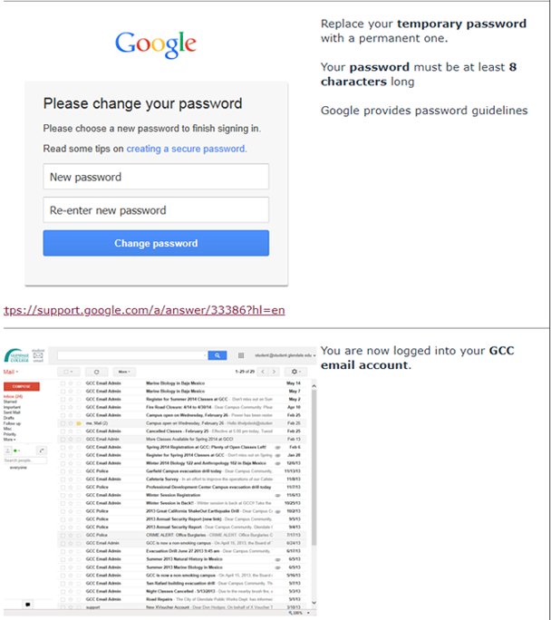 Reset Email instruction